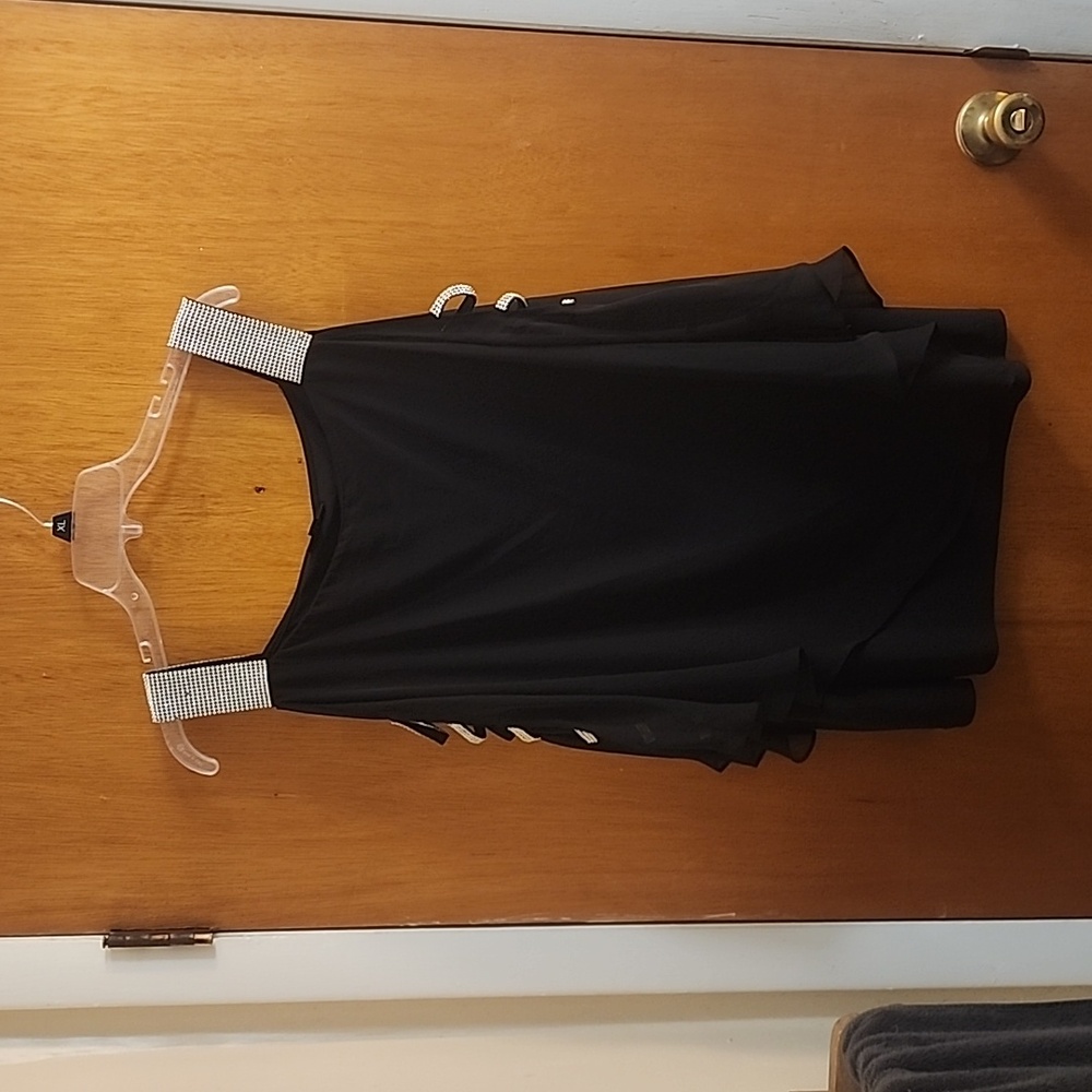 Roz & Ali Black Rhinestone Top